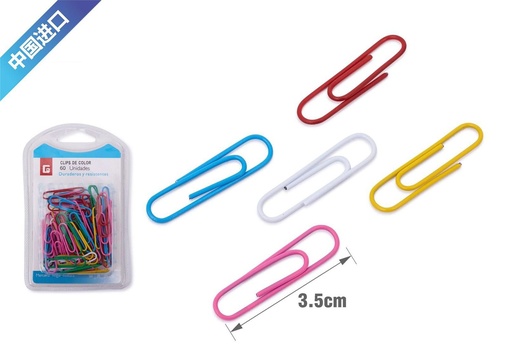 [6700231] Clips de color 3.3cm - Material de oficina colorido y funcional