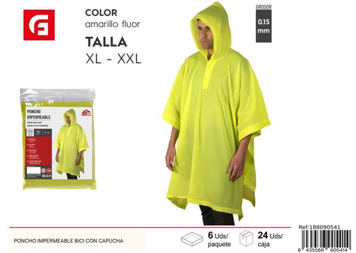 [188090541] Poncho impermeable para bicicleta con capucha - Artículos de lluvia y protección