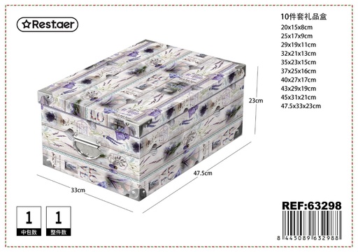 [63298] Caja 10 pcs con cierre de hierro 47.5*33*23 cm - Artículos de regalo y organización