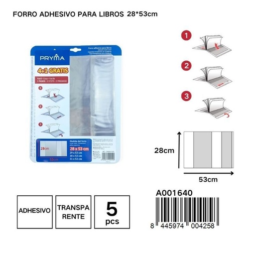 [A001640] Forro adhesivo para libros 28*53 cm - Material de papelería