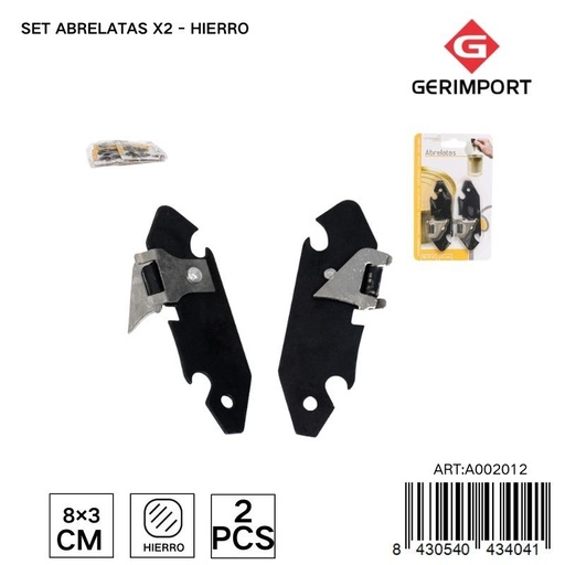 [A002012] Set abrelatas x2 hierro - Herramientas de cocina