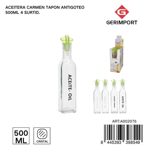 [A002076] Acero anti goteo 500 ml - Envase de vidrio para líquidos