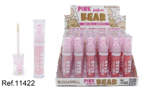 [8435433230304] Labial glossy pink bear osito 24u Leticia Well - Maquillaje de labios