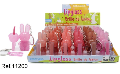 [8435433230403] Labial glossy conejito llavero 24u Leticia Well - Maquillaje de labios