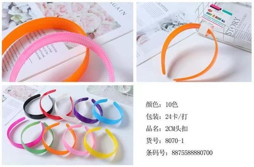 [8875588880700] Diademas 2.5cm 24/u Leticia Well - Accesorios de cabello