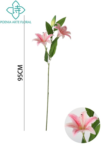 [631304肉粉] Ramo de flores artificiales 3D 95 cm - Decoración floral