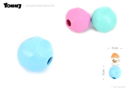 [YM3478] Juguete de goma forma de pelota para mascotas 7 cm - Accesorios para mascotas