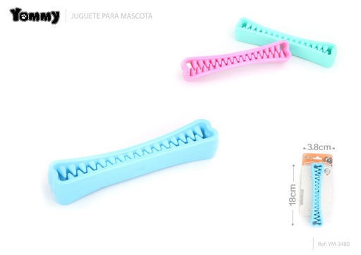 [YM3480] Juguete de goma en forma de hueso para mascotas 18x3.8 cm - Accesorios para mascotas