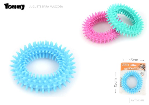 [YM3499] Juguete de goma en forma de aro 10 cm - Accesorios para mascotas