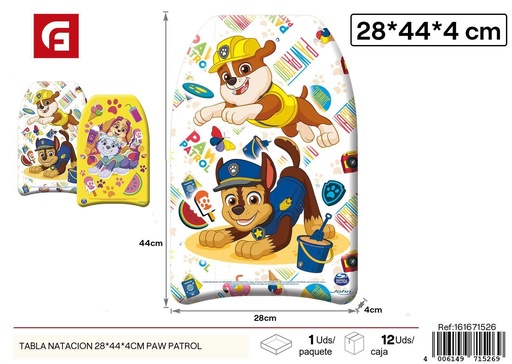 [161671526] Tabla de natación Paw Patrol 28*44*4 cm - Juguetes para el verano e inflables infantiles