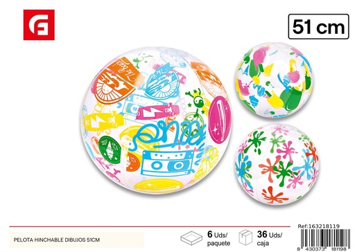 [163218119] Pelota hinchable dibujos 51 cm - Juguetes inflables para el verano