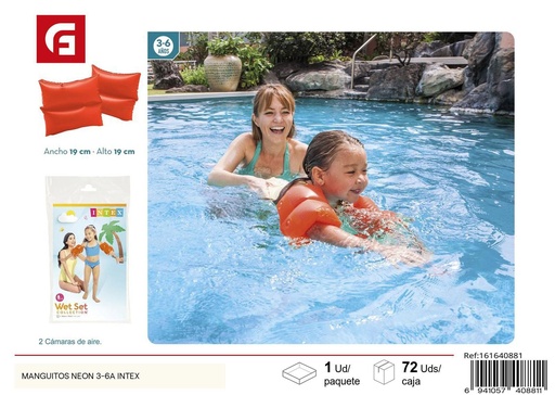 [161640881] Manguitos hinchables de neón de 3 a 6 años Intex - Accesorios para el verano