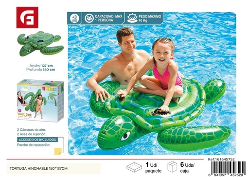 [161645752] Colchoneta inflable tortuga 150*127 cm - Flotadores y accesorios de verano
