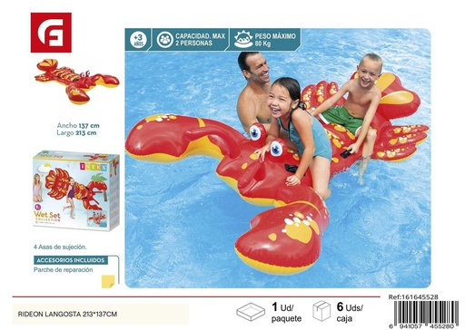 [161645528] Colchoneta inflable Ride-On langosta 213*137 cm - Flotadores y accesorios de verano