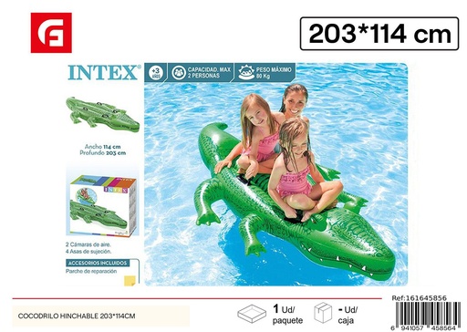 [161645856] Colchoneta inflable cocodrilo 203*114 cm - Flotadores y accesorios de verano