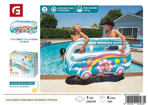 [161642583] Colchoneta hinchable furgoneta 178x91 cm - Flotador para adultos