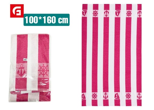 [130104490] Toalla playa modelo marina fucsia 100x160 cm - Estilo para el verano
