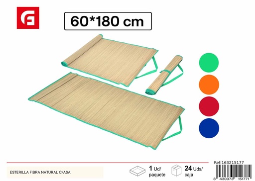 [163215177] Esterilla de playa de fibra natural con asa - Esteras de verano