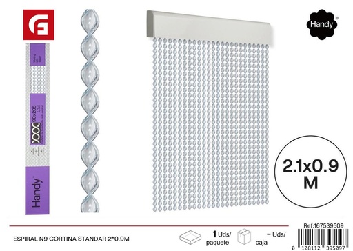 [167539509] Cortina estándar espiral N9 2*0.9m - Accesorios para verano y cortinas para puertas