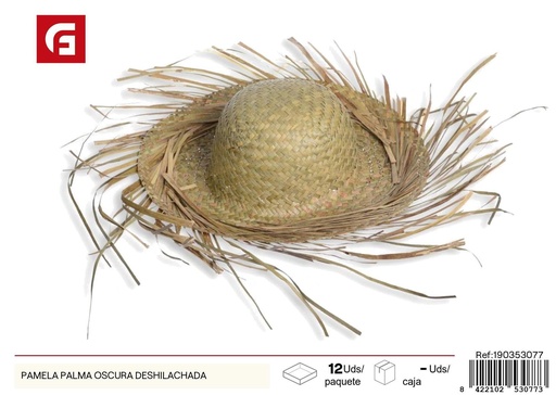 [190353077] Pamela palma oscura deshilachada - Sombreros de verano y accesorios