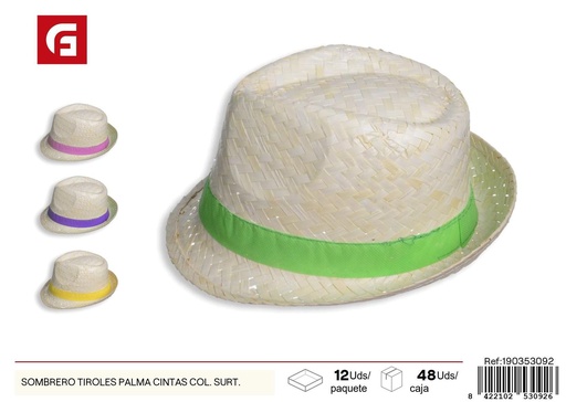[190353092] Sombrero tiroles palma cintas surtidas - Moda de verano y accesorios