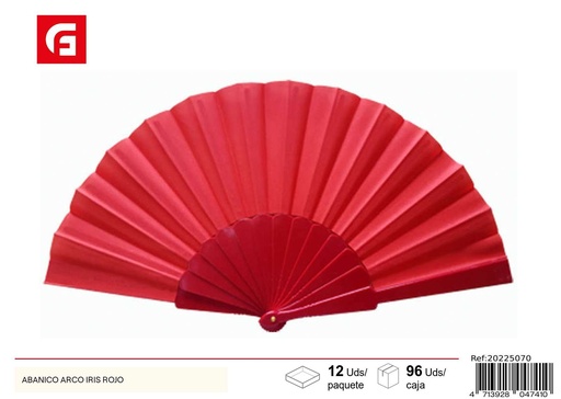 [20225070] Abanico arco iris rojo - Accesorios de verano y abanicos