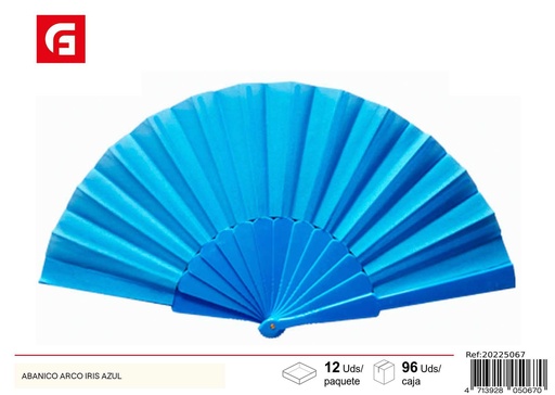 [20225067] Abanico arco iris azul - Accesorios de verano y abanicos