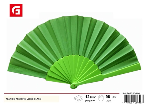 [202205646] Abanico arco iris verde claro - Accesorios de verano y abanicos
