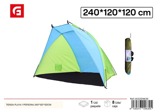 [163204630] Tienda de playa para 1 persona 240x120x120 cm - Equipamiento para playa