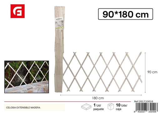 [201733010] Celosía extensible de madera - Perfecta para decoración de jardines