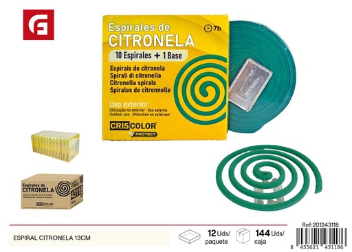 [201243118] Espiral de citronela 13 cm - Ambientadores y repelentes de insectos