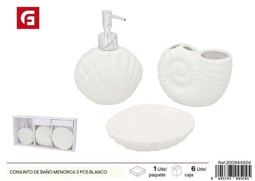 [200944504] Conjunto de baño Menorca 3 pcs blanco - Accesorios para baño