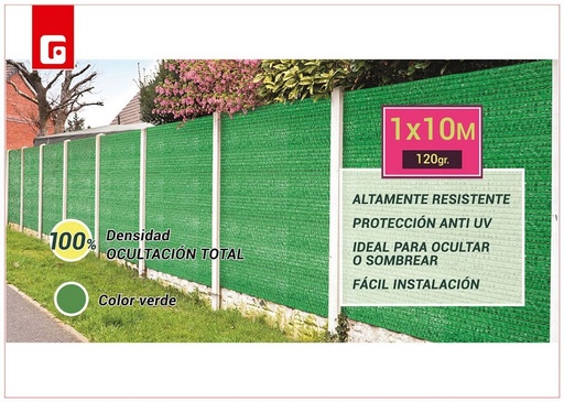 [190363177] Rollo de malla sombrero verde 1 x 10 m - Jardín y protección solar