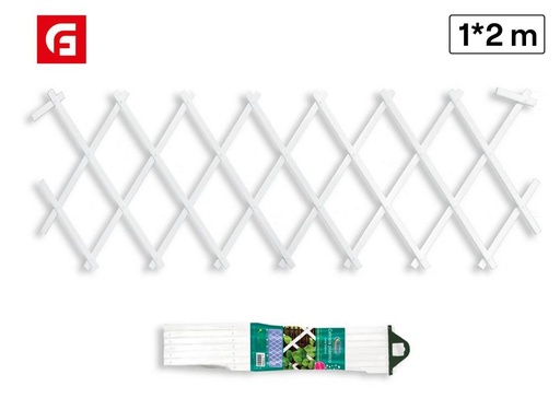 [190369019] Celosía plegable plástico 1*2m blanco - Accesorios de jardín y mallas de sombra