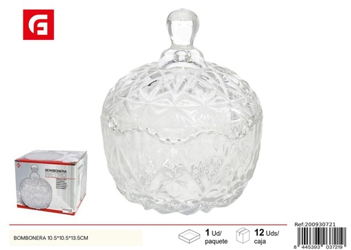 [200930721] Bombonera de vidrio 10.5x10.5x13.5cm - Utensilios de cocina