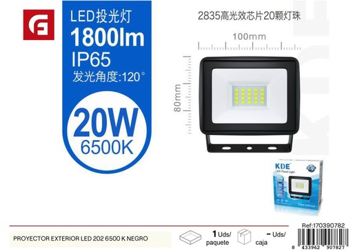 [170390782] Proyector exterior LED 202 6500K negro - Iluminación exterior