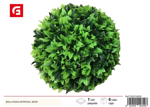 [190314699] Bola de hojas artificial 30 cm - Decoración de jardín y plantas artificiales