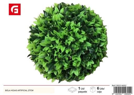 [190314692] Bola de hojas artificial 27 cm - Decoración de jardín y plantas artificiales