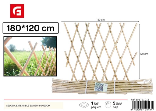 [201791013] Celosía extensible bambú de 180x120 cm - Accesorios de jardín y mallas de ocultación