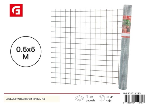 [131714275] Malla metálica 0.5x5m - 13x13 mm - Accesorios de jardín para protección