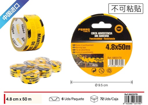 [6803179] Cinta advertencia de 4.8 cm x 50 m - Herramientas de ferretería y advertencia