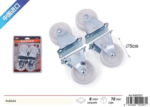 [6801207] Ruedas fijas 2 pulgadas - Ruedas y accesorios para muebles