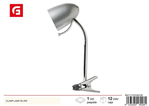 [171018228] Lámpara de Mesa Clic sin Fuente de Luz Plata E27 - Iluminación y Lámparas de Mesa
