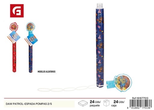 [161677513] Barrita de pompas de Paw Patrol (2 modelos) - Juguetes de pompas y diversión