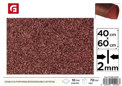 [153801206] Goma EVA Purpurina Biodegradable 40x60cm - Materiales para manualidades y decoración