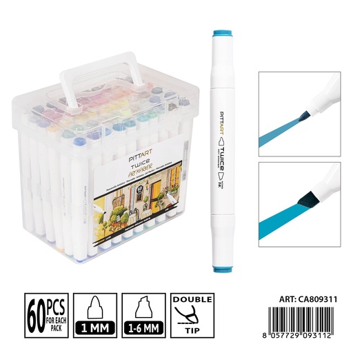 [0238275] Ratón doble punta 2-5/3mm 60pz - Artículos de arte y marcadores marcadores