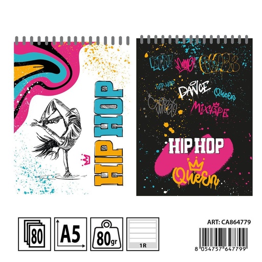 [0239424] Cuaderno espiral A5 70f 80g 1R - Material escolar