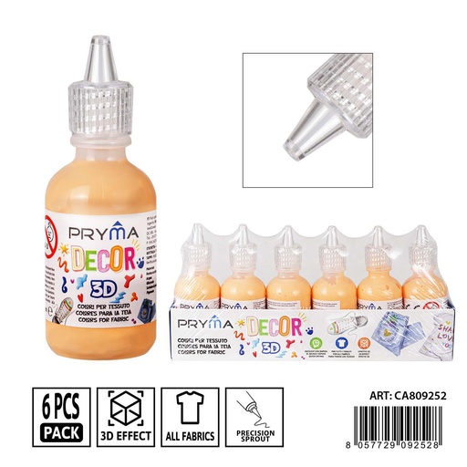 [0237647] Pintura 3D textil 30ml carne - Pinturas y tintes