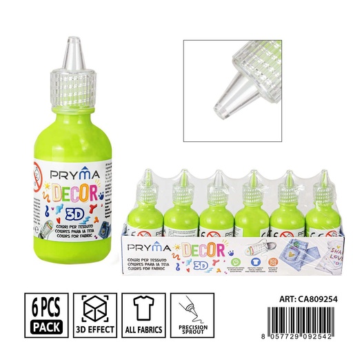[0237649] Pintura 3D textil 30ml verde - Pinturas y tintes