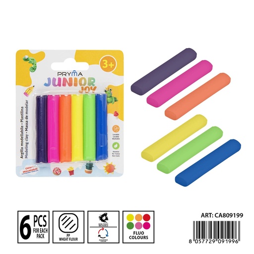 [0237451] Plastilina 6 piezas fluo - Manualidades